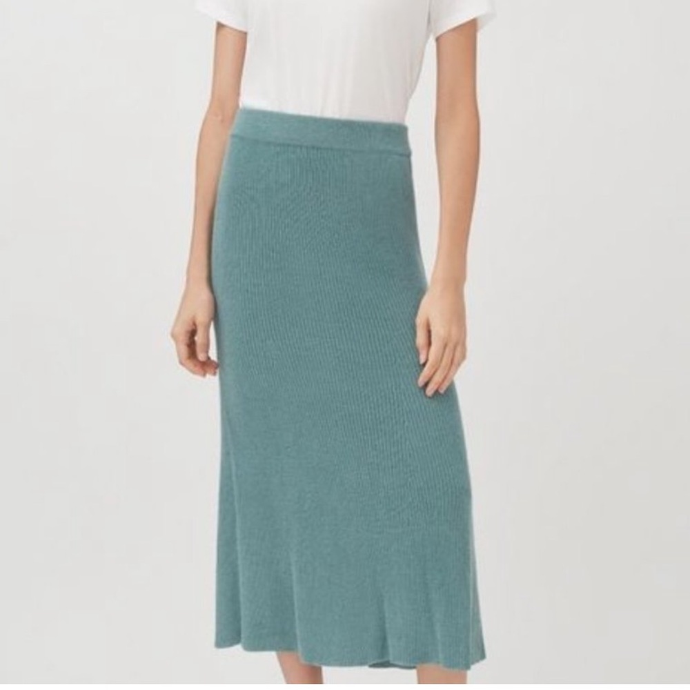 Cuyana Alpaca Fit And Flare Skirt Seafoam Size XS